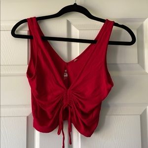 PacSun Red Scrunched Tie Croptop